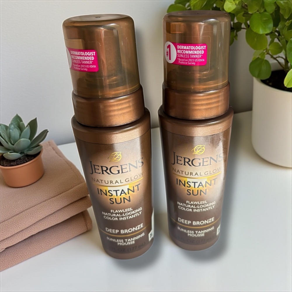 Jergens Natural Glow Instant Sun Deep Bronze Sunless Tanning Mousse - 2 Pack